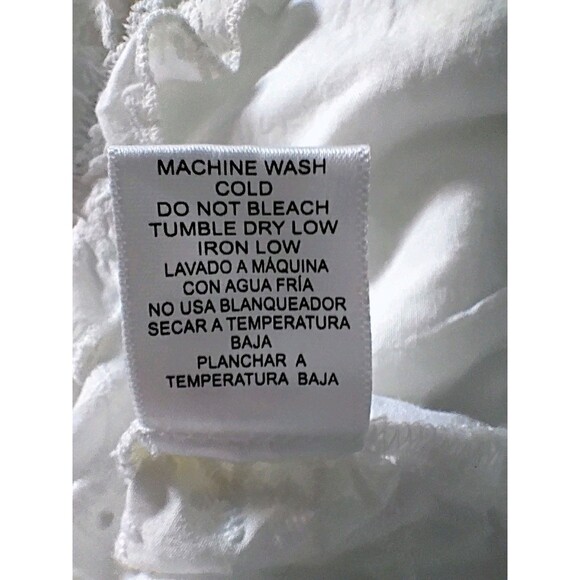 Love Tree White Eyelet Short Bubble Sleeve Crop‎ Top Blouse Womens Size Large - Picture 6 of 6